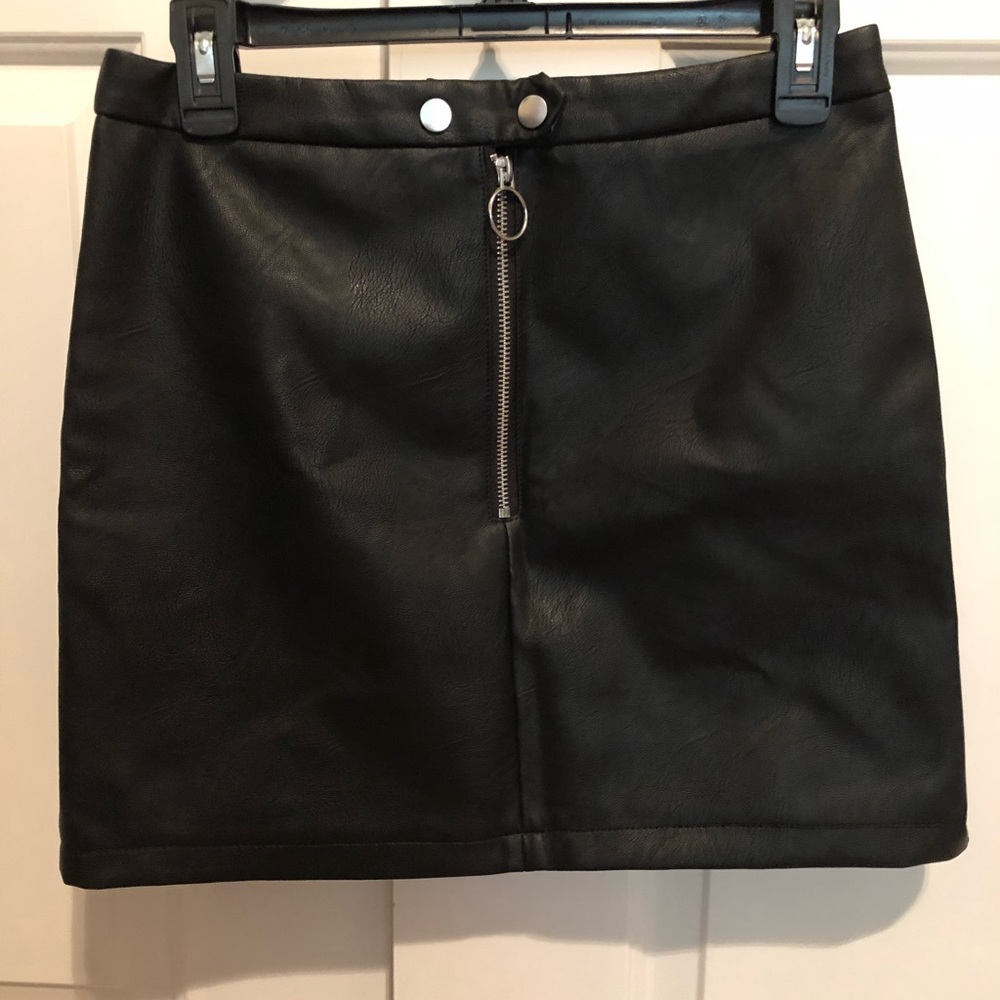 Black leather skirt